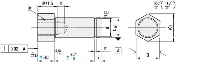 懸臂軸-螺栓安裝類型六邊形,扣環槽:相關的圖片