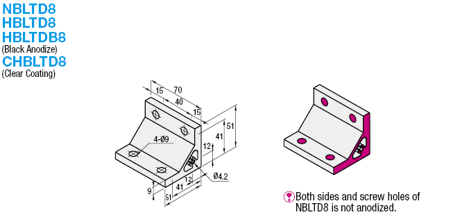 支架- 8係列,厚的支架,2槽:相關的圖片