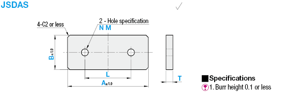 工作表金屬懸浮板/括號-對稱嵌入中心洞.