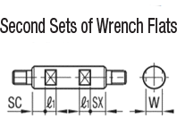 Shaft-雙端串行交叉驅動洞/ wrench平板
