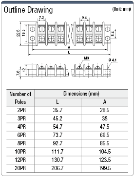 兩排緊湊接線盒(低調/ 10 / M3):相關的圖片