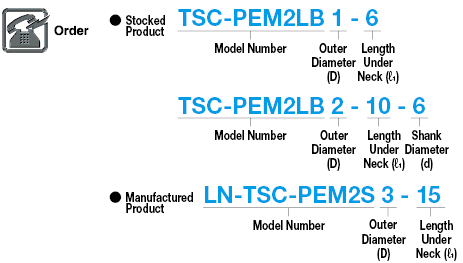TSC係列硬質合金長脖子平方端銑刀,2-Flute /長頸模型:相關的圖片