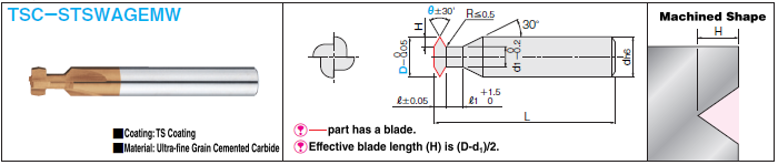 TS Coated Carbide T-Slot Cutter 4-flute / Double Angular: Related Image