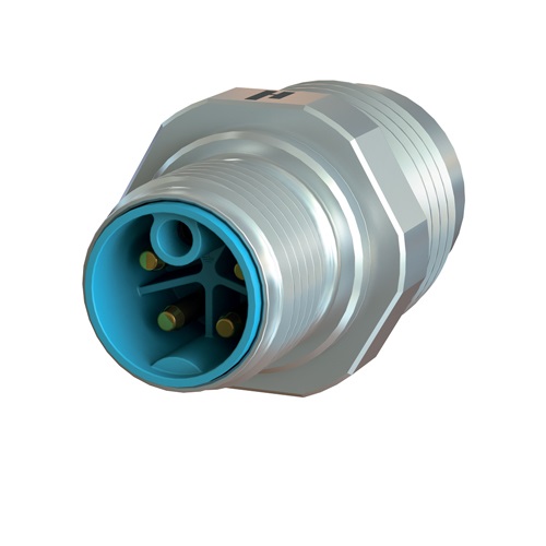 圓形連接器- M12電力、螺紋、麵板安裝,Recepticle