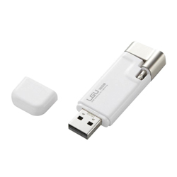 USB 2.0避雷針記憶棒-白色- 16GB (ELECOM)