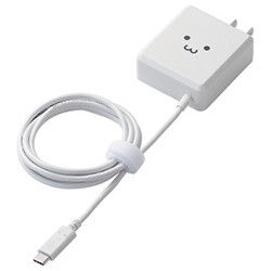 AC Charger For Smartphone/Tablet / USB Type-C / Integrated Cable / 1.5 m / 5 V 3 A Compatible / White Face