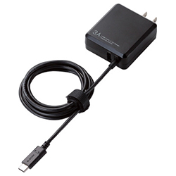 智能手機/平板電腦/ USB Type-C / Integrated Cable /帶USB-A女性/ 1.5 M / 5 V 3 A兼容/黑色充電器