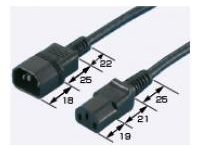 雙頭交流電繩——圓形電纜、C14插頭,C13插座