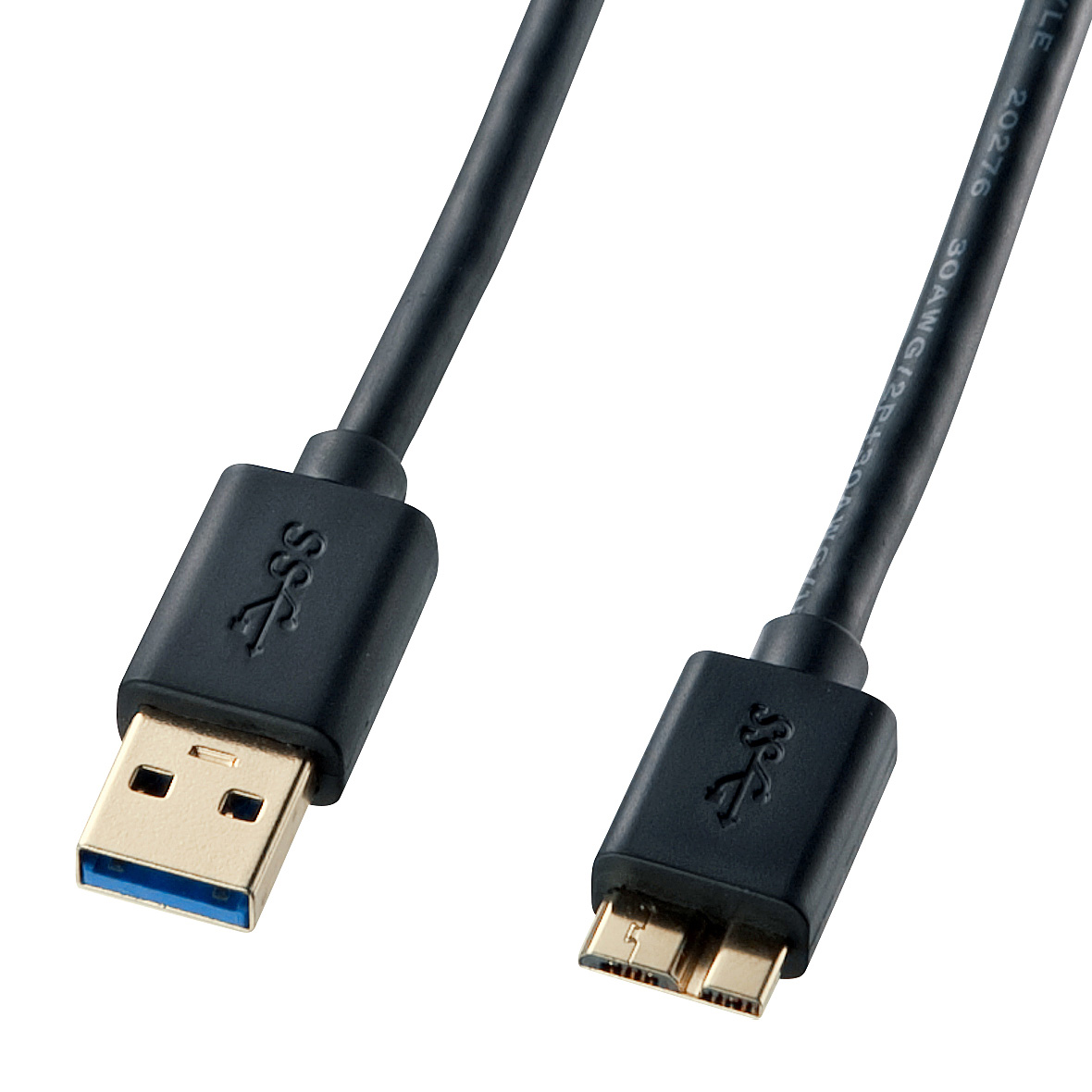 USB3.0兼容的微電纜A⇔microb（Sanwa Supply）