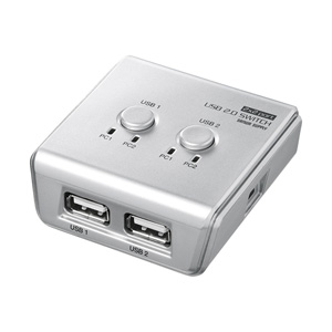 手動開關，USB2.0集線器，2路- SW-US22HN (Sanwa Supply)