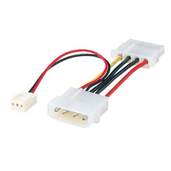 3.-Pin/5-Inch Power Supply Conversion / Distribution Cable for Fans (Sanwa Supply)