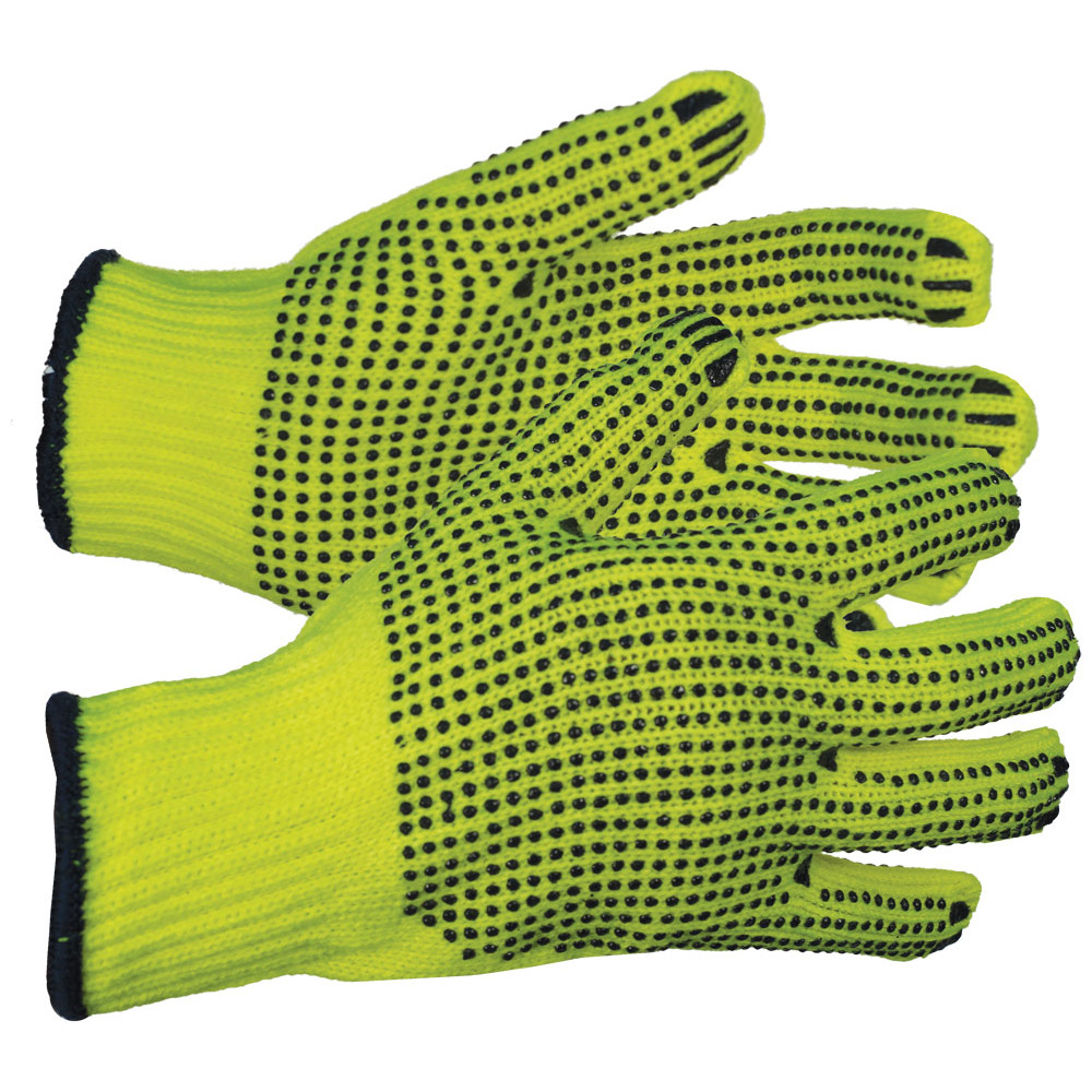 字符串W / PVC點（一側）手套，自然顏色