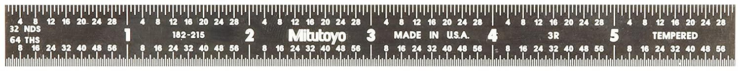 鋼尺，6”長，1/64”厚X 1/2”寬，182-215 (MITUTOYO)