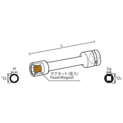 9.52 mm方形驅動插座，帶磁鐵，MP擴展類型擴展插座(單六角)(NAGAHORIKOGYO)