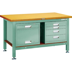 Heavy Work Bench with 4-Shelf Cabinet / Locker Steel Panel Tabletop Average Load (kg) 3000
