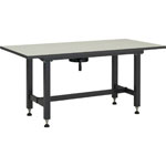 Work Bench with Handle for Height Adjustment Melamine Resin Countertop Uniform Load 300 kg