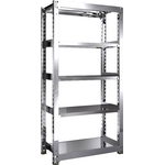 Stainless Steel Medium-Weight Shelf (SUS304 / Solid Shelf Type, 300 kg Type, Height 1,800 mm, 5-Level Type)
