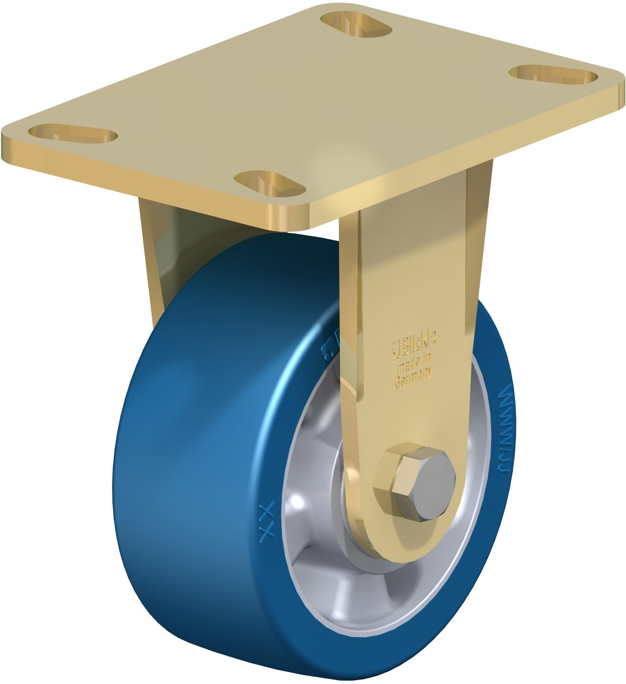 額外重值頂板選手-硬化,球軸承,BlickleBesthane藍聚氨酯軌跡鋁核心輪