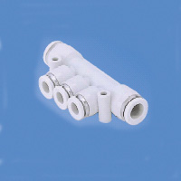 Irregular Diameter Triple Branch Push to Connect Fittings, Stainless Steel and Flame Retardant Resin - ZSP-KG Series