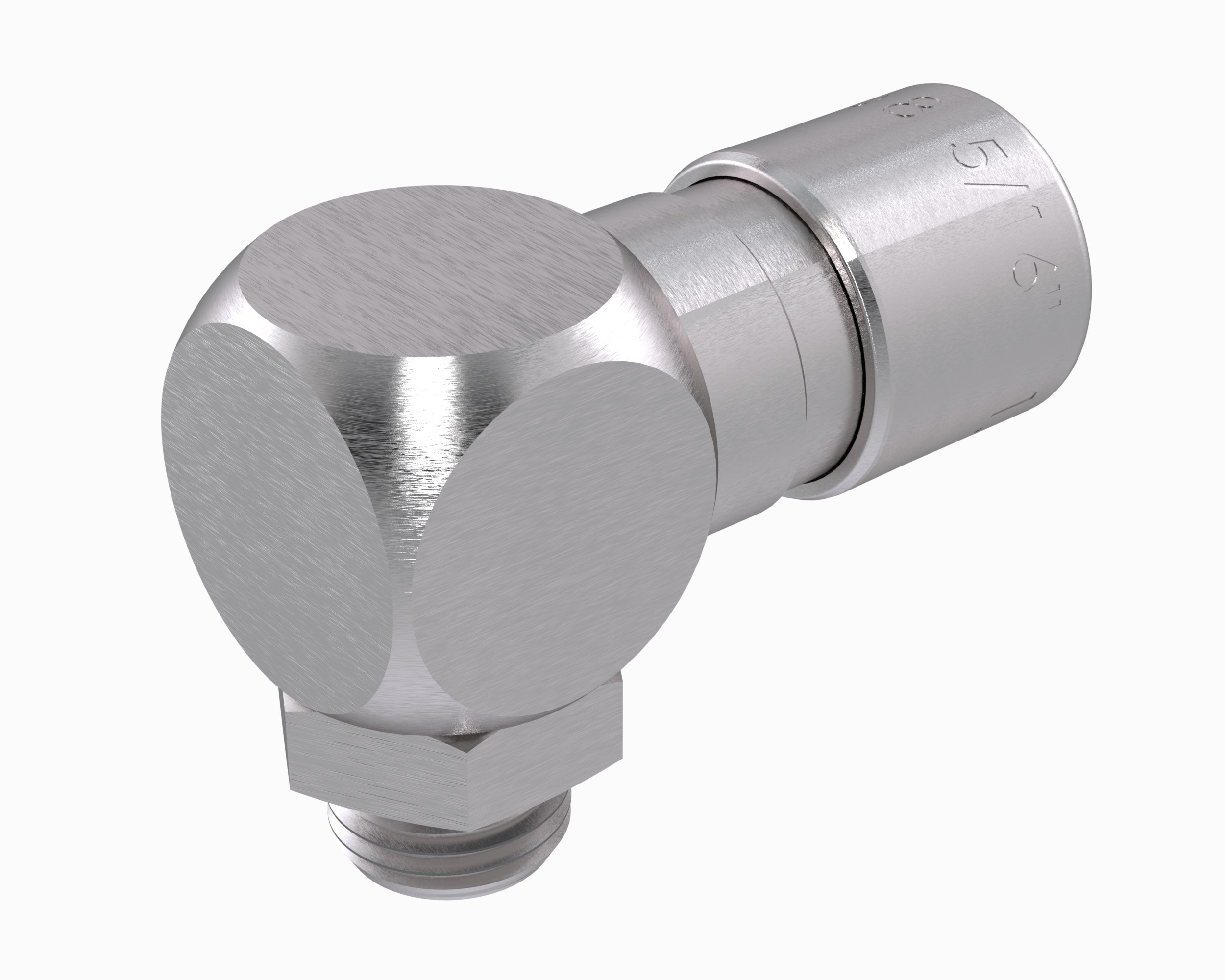 Elbow Push To Connect Tube Fitting, Double Seal, Stainless STl, Metric Thread X Metric  Tube  - INOXLINE©