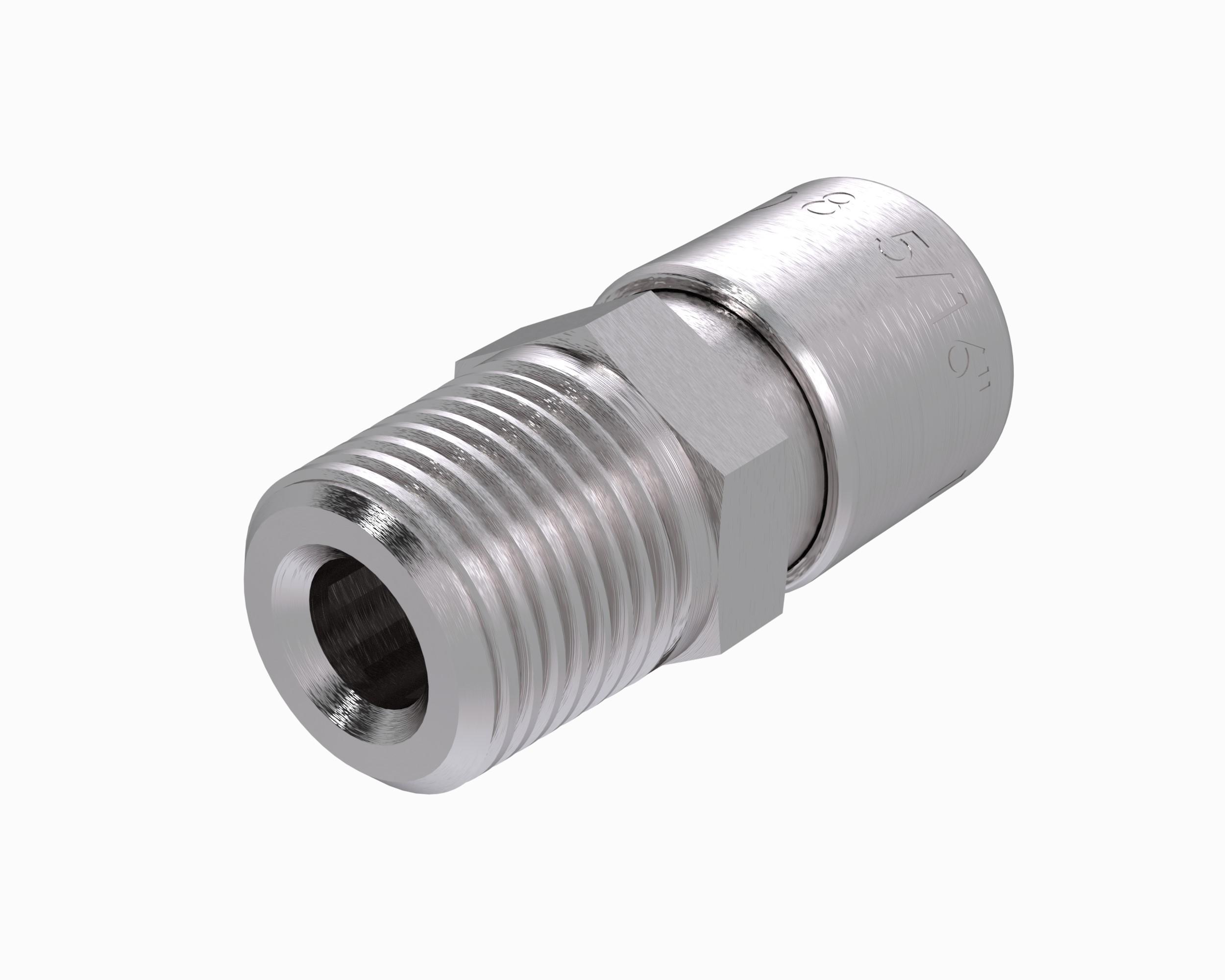 Straight Push To Connect Tube Fitting, Double Seal, Stainless STl, NPT Thread X Inch Tube  - INOXLINE©