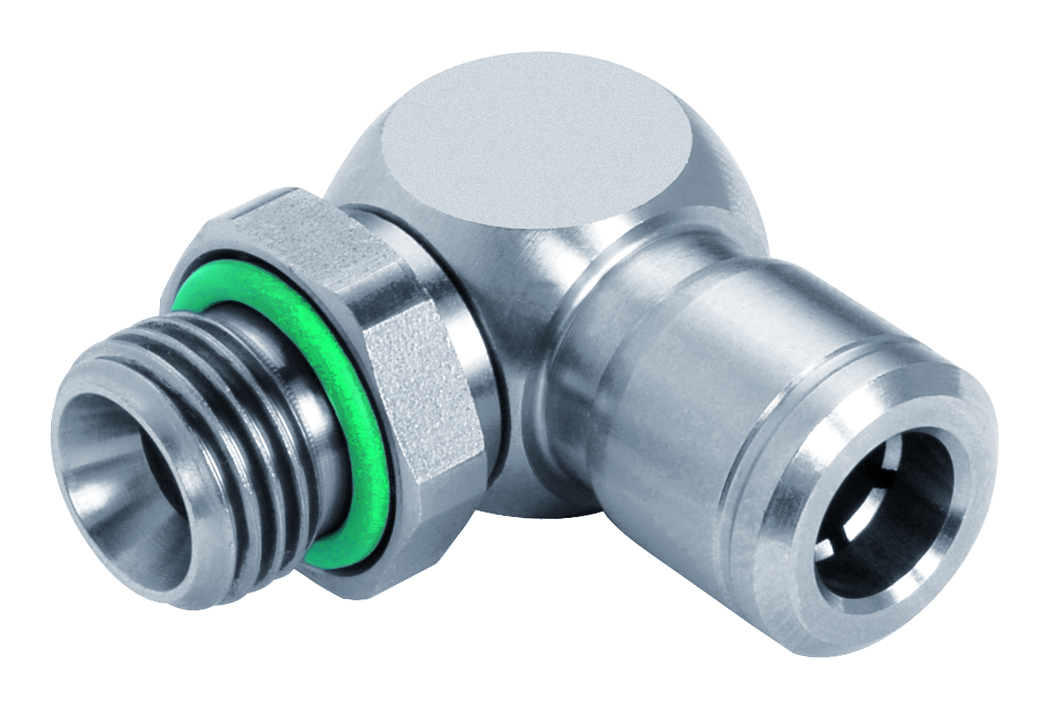 Swivel Elbow Push To Connect Elbow Screw-In Connector, Stainless STl, Metric G Thread - INOXLINE©