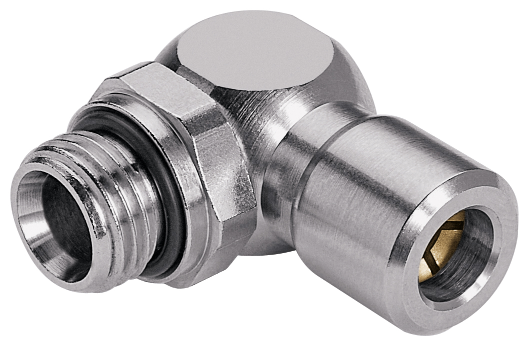Swivel Elbow Push to Connect Fittings, Metric, Nickel Plated Brass - 686 Series BASICLINE©