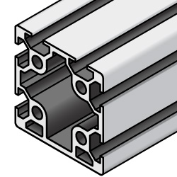 40x40 Aluminum Extrusion - 5 Series, Base 20, One Closed Side
