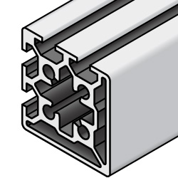 40x40 Aluminum Extrusion - 5 Series, Base 20, Two Adjacent Closed Sides