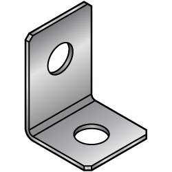 l型金屬板支架,中心對稱的類型,兩個中心孔
