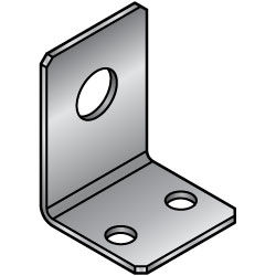 l型金屬板支架,中心對稱類型,中心孔和雙洞