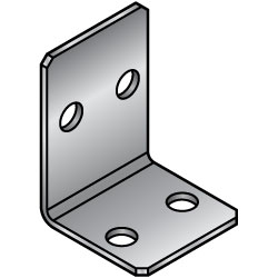 l型金屬板支架,中心對稱的類型,兩個雙洞