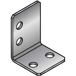l型金屬板支架,中心對稱式、側雙孔、雙洞