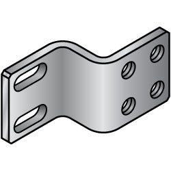 Z彎曲金屬板支架- 2插槽4孔