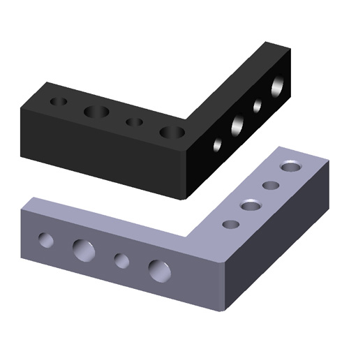 naams可配置的l-block  -  4x4，帶側孔（MISUMI）