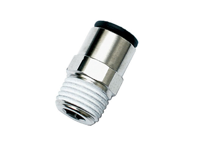 Male Connector Push to Connect Fittings, NPT, Nickel Plated Brass - W68LF Series