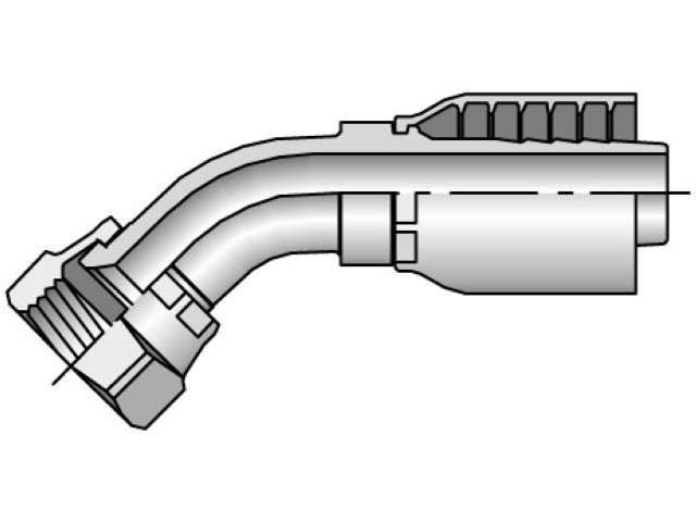 液壓Hose適配器-Swivl Elbow45度短滴晶體管合機編程,JIC37度Flare