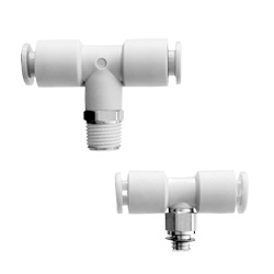 Male Branch T Push to Connect Fittings, Resin & Stainless Steel - KGT Series