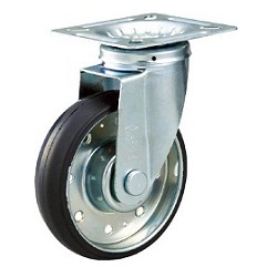 高強度鋼Press-Formed橡膠腳輪自由旋轉配件