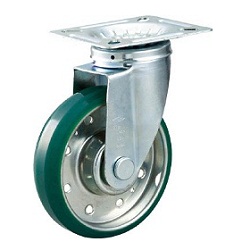 高強度鋼Press-Formed聚氨酯腳輪與自由旋轉配件
