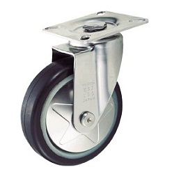 按低噪聲橡膠腳輪輪子不鏽鋼支架旋轉